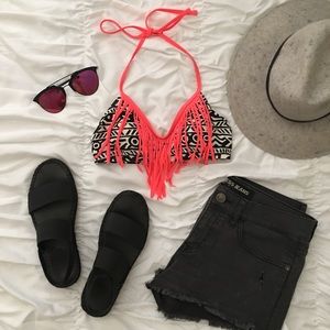 Swimsuit fringe top